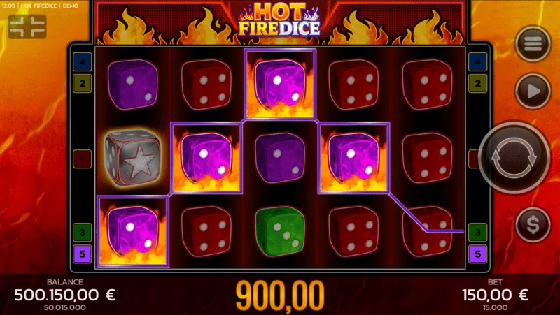 Hot Fire Dice - เกมพื้นฐานและสัญลักษณ์ Fire Blaze ที่ขยายได้